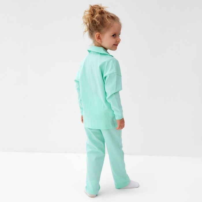 Пижама детская (рубашка и брюки) MINAKU, цвет мятный, рост 128 см Пижама детская (рубашка и брюки) MINAKU, цвет мятный, рост 128 см