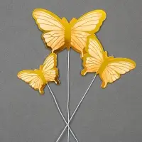 Топпер для торта &laquo;Бабочки&raquo;, 10 шт., золотистый
