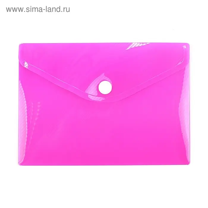 Папка-конверт на кнопке, А6, 180 мкм, Calligrata рифлёная, флуоресцентная, МИКС