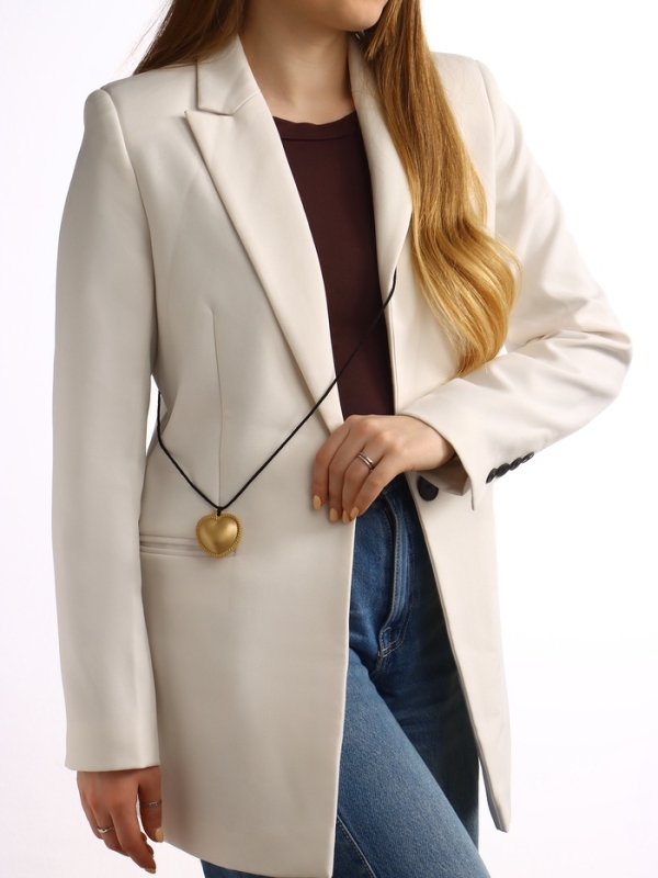 Портупея с кулоном &laquo;Сердечко&raquo; кожа, трансформер, цвет золото, 150 см