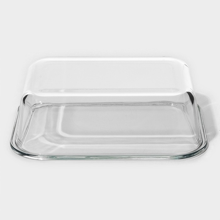 Контейнер для еды из жаропрочного стекла Доляна &laquo;Клик&raquo;, 1,04 л, 20&times;15,5&times;7 см, с крышкой, цвет МИКС