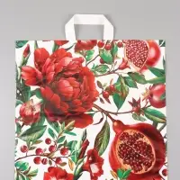 Пакет "Цветок Граната", полиэтиленовый с петлевой ручкой, 45 х 45 + 3 см, 60 мкм