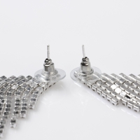 Серьги висячие со стразами «Вечное сияние» крылья, цвет белый в серебре Серьги висячие со стразами «Вечное сияние» крылья, цвет белый в серебре