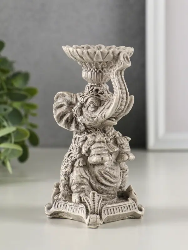 Подсвечник "Слон" высота 12 см, под камень