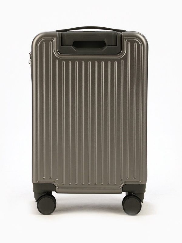 Чемодан 20", PС, 34*22*56, отд на молнии, код замок, 4 колеса, т. серый