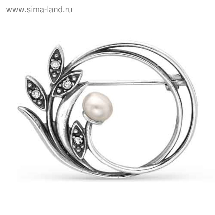 Брошь &laquo;Абстракция&raquo;, посеребрение с оксидированием