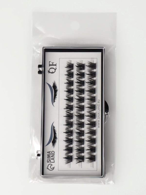 Ресницы накладные пучки АНИМЕ 10/12/14мм нейлон черный п/короб QF