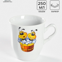 Кружка детская Добрушский завод &laquo;Пчёлы&raquo;, 250 мл, фарфор, белая, рисунок МИКС