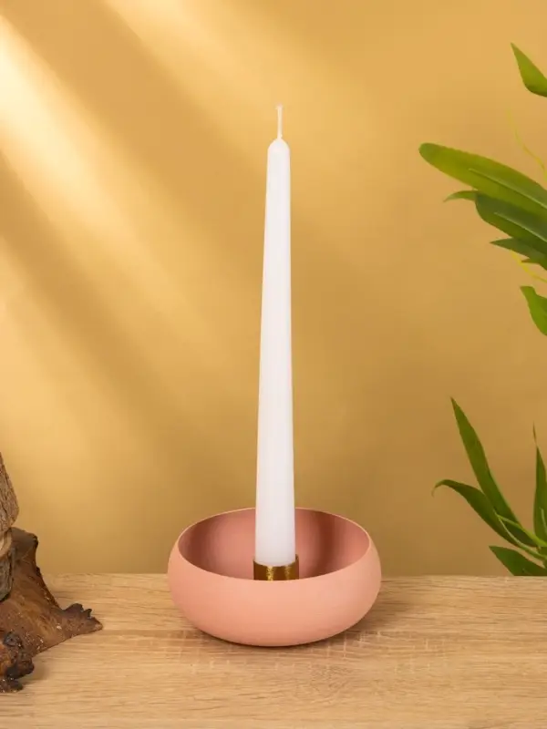 Подсвечник на 1 свечу на магнитах "Пудровый" 11х11х4 см