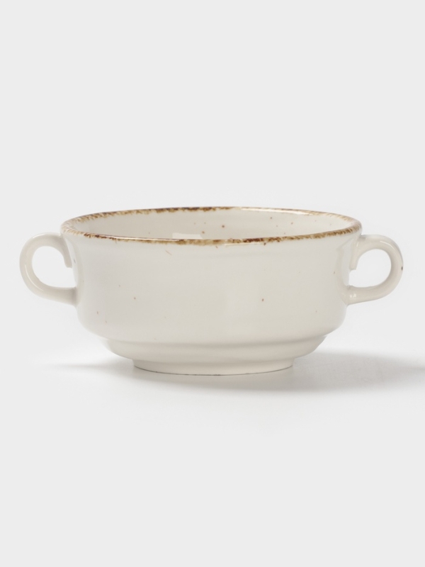 Бульонница Magistro "Alpine Frost" 250 мл 14,6х14,6х7,2 цвет белый с блюдцем