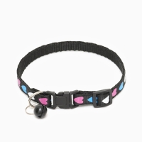 Ошейник двухслойный с фастексом "Сердечки" 30 х 1 см, чёрный Ошейник двухслойный с фастексом "Сердечки" 30 х 1 см, чёрный