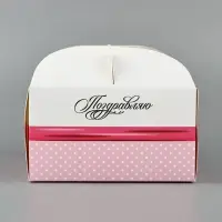 Упаковка для кондитерских изделий, под бенто - торт &laquo;Поздравляю&raquo;, 14&times;14&times;8 см