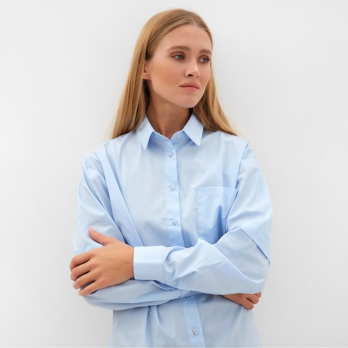 Блузка женская MINAKU: Casual Collection цвет голубой, р-р 50 Блузка женская MINAKU: Casual Collection цвет голубой, р-р 50