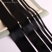 Набор атласных лент, 5 шт, размер лент: 6/10/20/40/50 мм &times; 23 &plusmn; 1 м, цвет чёрный