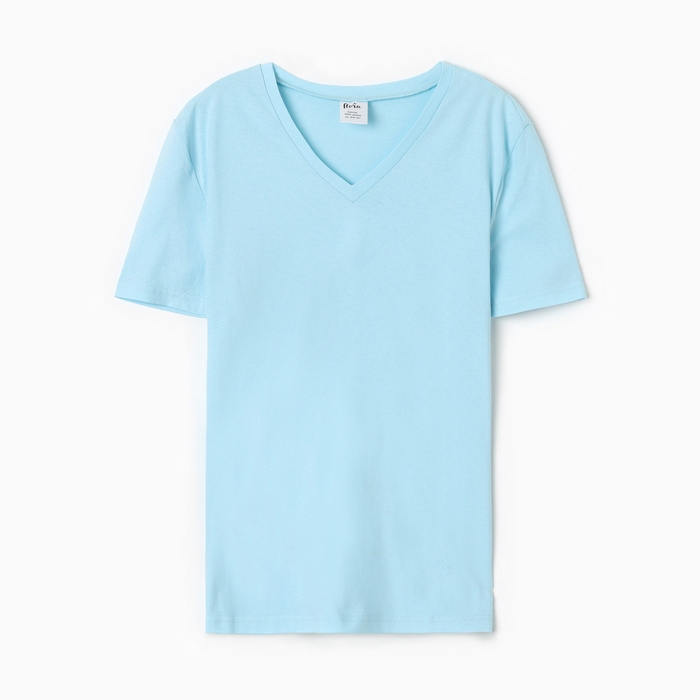 Футболка женская V-образный вырез, цвет голубой, размер 46 Футболка женская V-образный вырез, цвет голубой, размер 46