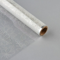 Плёнка для цветов упаковочная глянцевая прозрачная «Цветы», белая, 0.6 x 10 м Плёнка для цветов упаковочная глянцевая прозрачная «Цветы», белая, 0.6 x 10 м