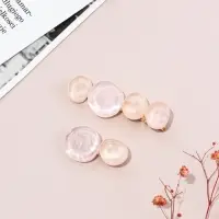 Зажим для волос "Адель" (набор 2 шт) 6,5 и 4 см, розовый