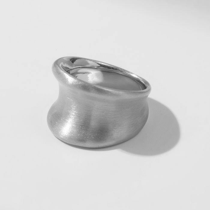 Кольцо металл &laquo;Тренд&raquo; матовое, вогнутое, цвет серебро, размер 16