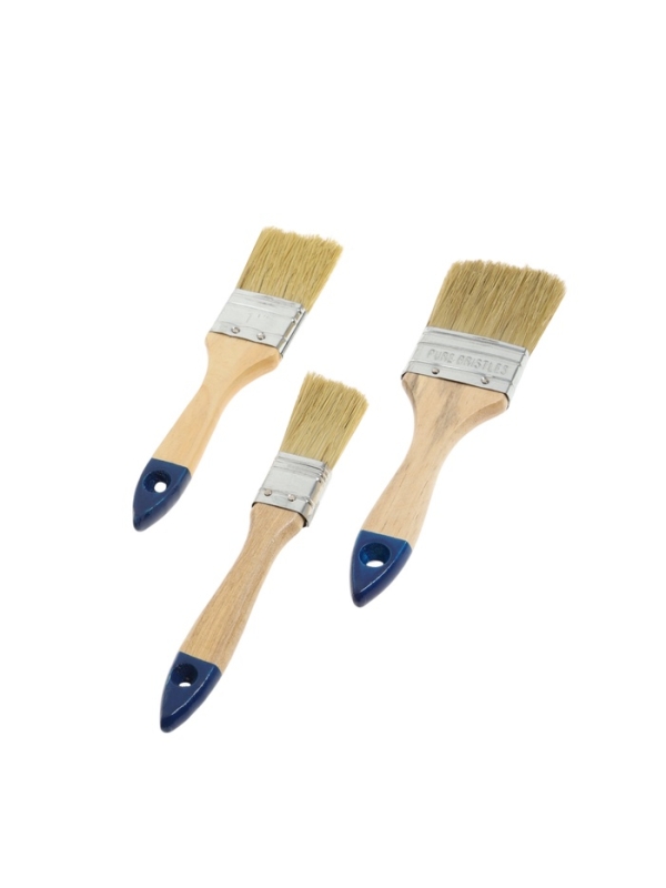Набор кистей ТУНДРА, натуральная щетина, деревянная рукоятка, 1-1.5-2" (25, 38, 50 мм)
