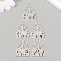 Металлический элемент, декоративная подвеска &laquo;Юрист: Правит закон&raquo; набор 5 шт 2,2х2,7 см