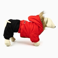 Одежда для собак. Комбинезон зимний &laquo;Тёплая зима&raquo;, красно-чёрный, размер XL