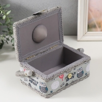 Шкатулка для рукоделия "Совы и перья" 18х12х9,5 см