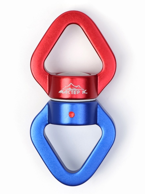 Вертлюг для альпинизма, 30 KN, красно-голубой, 11 см Вертлюг для альпинизма, 30 KN, красно-голубой, 11 см