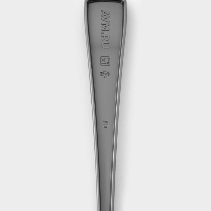 Ложка пластиковая одноразовая, 17,5 см, цвет металлик, 6 шт/уп