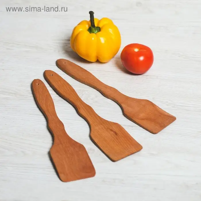 Лопатка кухонная деревянная &laquo;Фигурная&raquo;, 31 см, бук-премиум