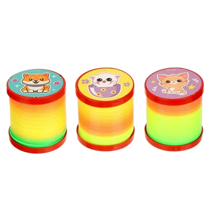 Пружинка - радуга &laquo;Зверята&raquo; d=5 см, в шоубоксе, МИКС