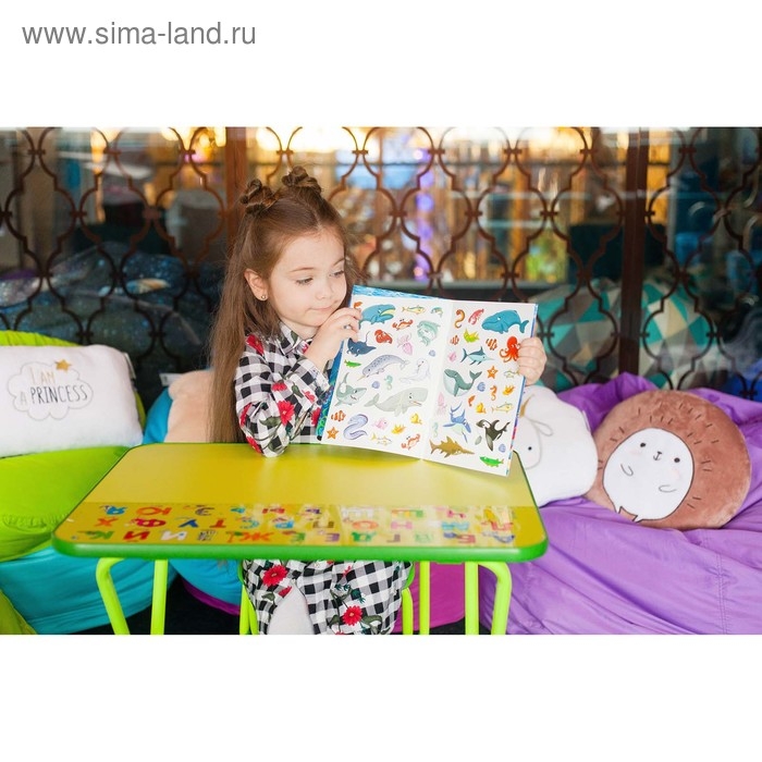 Наклейки многоразовые &laquo;Кто живёт в море&raquo;, книжка-раскладушка