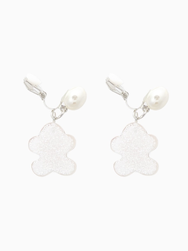 Клипсы детские "Выбражулька" пряник, жемчужина, цвет коричнево-белый