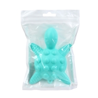 Прорезыватель силиконовый для зубов с погремушкой Крошка Я &laquo;Черепаха&raquo;, бирюзовый