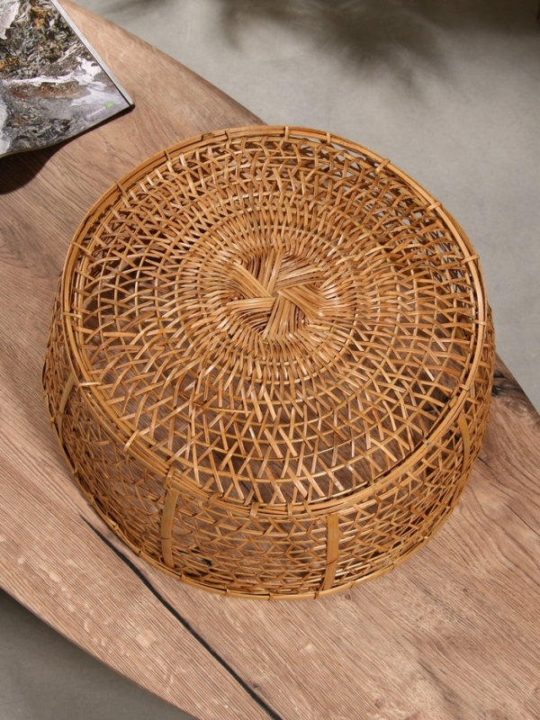 Корзина плетёная "Клоус" бамбук 40х40х16 см, светлая