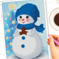 Алмазная мозаика &laquo;Снеговичок&raquo;, 29,5 &times; 20,5 см, 20 цветов