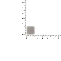 Квадратный шильдик на резинку Epoxi, матовый серебристый