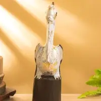 Сувенир интерьерный "Пеликан" 10х10х33 см, дерево, цв. белый с золотом