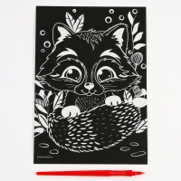 Гравюра детская. Набор гравюр &laquo;Милые животные&raquo;, А4, 4 шт