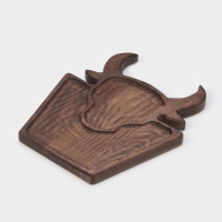 Доска для подачи блюд Wild Kitchen &laquo;Бык&raquo;, 32,5&times;27,5&times;2,5 см, тёмный бук