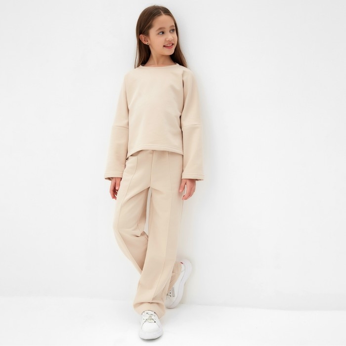 Брюки для девочки MINAKU, цвет бежевый, рост 140 см