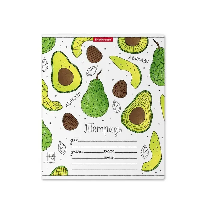 Тетрадь 18 листов в клетку ErichKrause &laquo;Яркие дольки&raquo;, обложка мелованный картон, МИКС