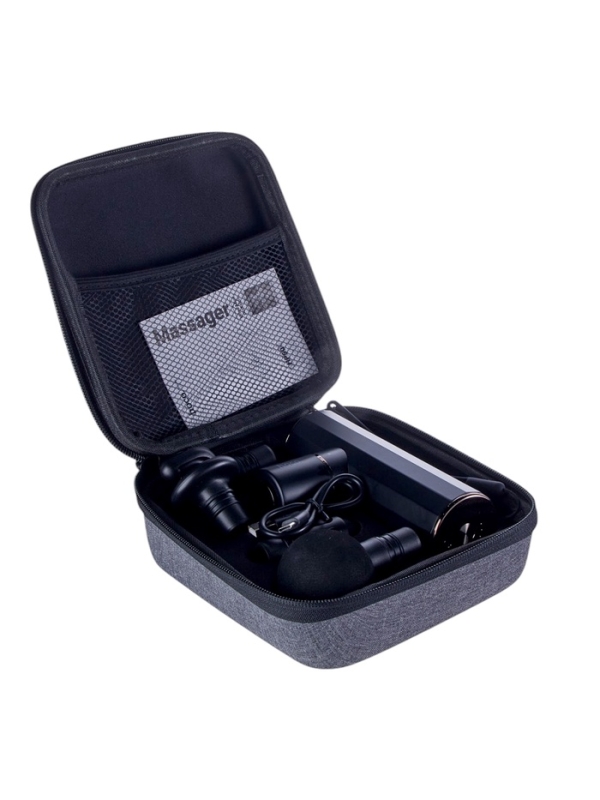 Массажёр для тела Hoco HP50, перкуссионный, 4 режима, 4 насадки, 3200 об/мин, черный Массажёр для тела Hoco HP50, перкуссионный, 4 режима, 4 насадки, 3200 об/мин, черный