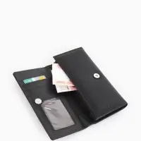 Кошелек жен 06-01-01 Июнь2522, 19*3*10 см, 3 отд+отд/молн, д/карт, д/монет, на магните черн   109097