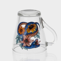 Кружка стеклянная кофейная &laquo;Цветы и змеи&raquo;, 250 мл