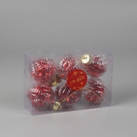 Набор шаров пластик d-6 см, 6 шт "Бринцзе" красный прозрачный Набор шаров пластик d-6 см, 6 шт "Бринцзе" красный прозрачный