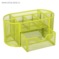 Подставка для канцелярских мелочей 9 отделений, сетка металл, зелёная Подставка для канцелярских мелочей 9 отделений, сетка металл, зелёная