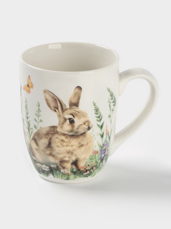 Кружка Доляна &laquo;Зайка&raquo;, 330 мл, фарфор, белая