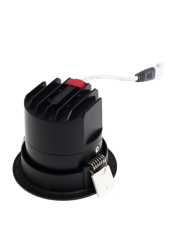 Светильник светодиодный встраиваемый, поворотный, 6Вт, 4000К, с драйвером, D75, черный