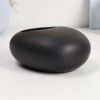 Кашпо - бонсайница "Галька" для кактусов и суккулентов, черное, 15х12х6см