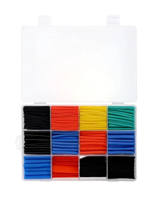 Термоусаживаемая трубка, 1/1.5/2/2.5/3/3.5/4/5/6/7/10/13 мм, набор 750 штук, в кейсе